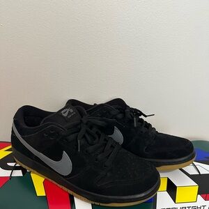 Nike Black and Gray Sneakers with Suede Upper